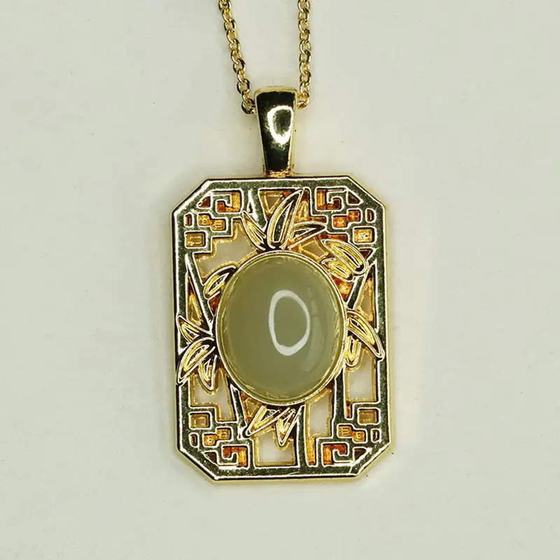 Aiyu Natural Hetian Jade Plain Pendant Clear Water Jade Necklace — feature 10