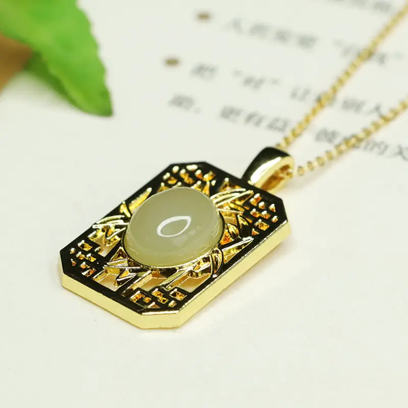Aiyu Natural Hetian Jade Plain Pendant Clear Water Jade Necklace — feature 9