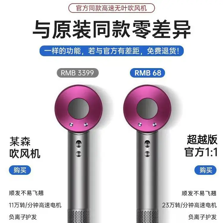 High-Speed Hair Dryer with Pink Cap - Image 9