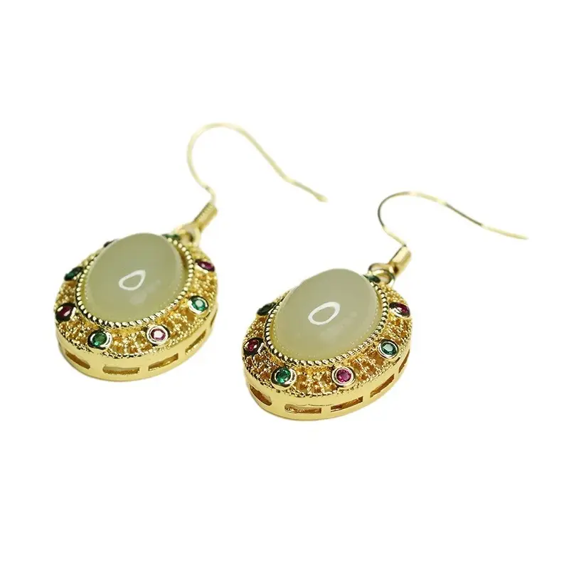 Jade Clear Water Earrings for Women Gold Plated - Image 5
