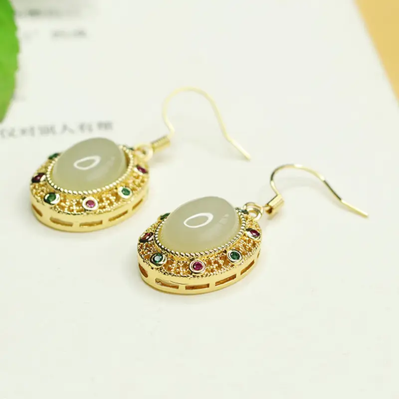 Jade Clear Water Earrings for Women Gold Plated — feature 10