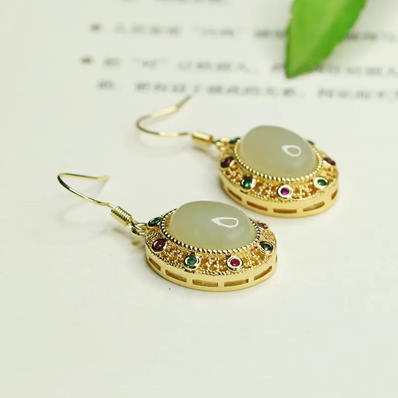 Jade Clear Water Earrings for Women Gold Plated — feature 9
