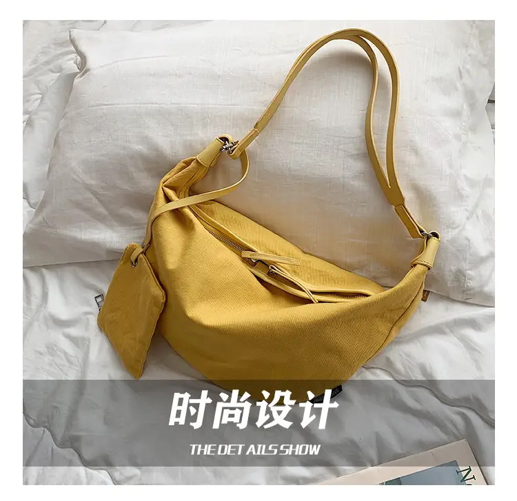 Women's Canvas Sports Bag Black Yellow Green Crossbody — feature 14