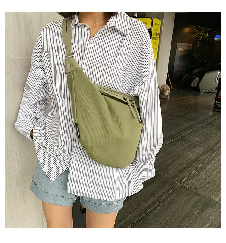 Women's Canvas Sports Bag Black Yellow Green Crossbody — feature 22