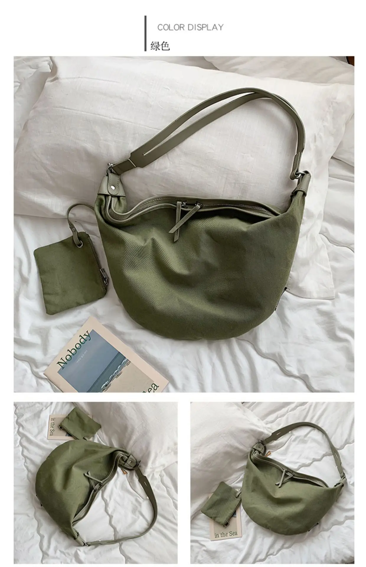 Women's Canvas Sports Bag Black Yellow Green Crossbody — feature 30