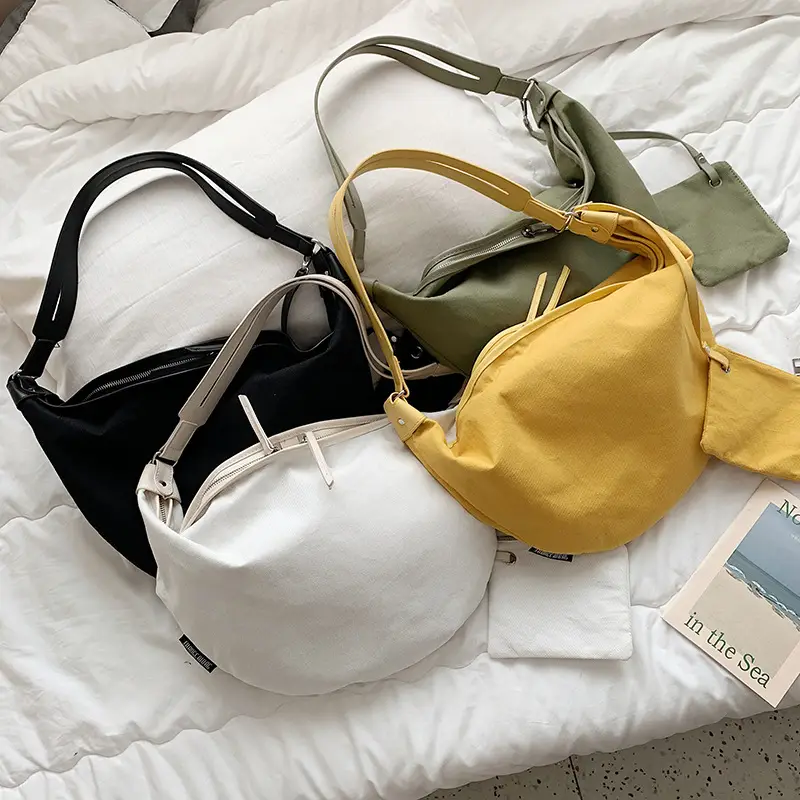 Women's Canvas Sports Bag Black Yellow Green Crossbody — feature 38