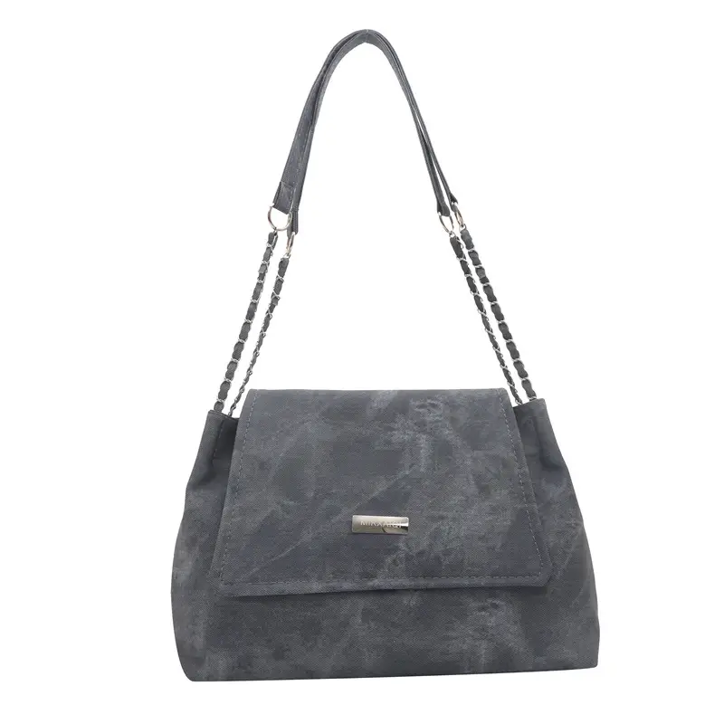 Women's Black Chain Shoulder Bag with Crossbody Strap - Image 9