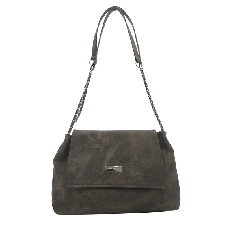 Women's Black Chain Shoulder Bag with Crossbody Strap - Image 3