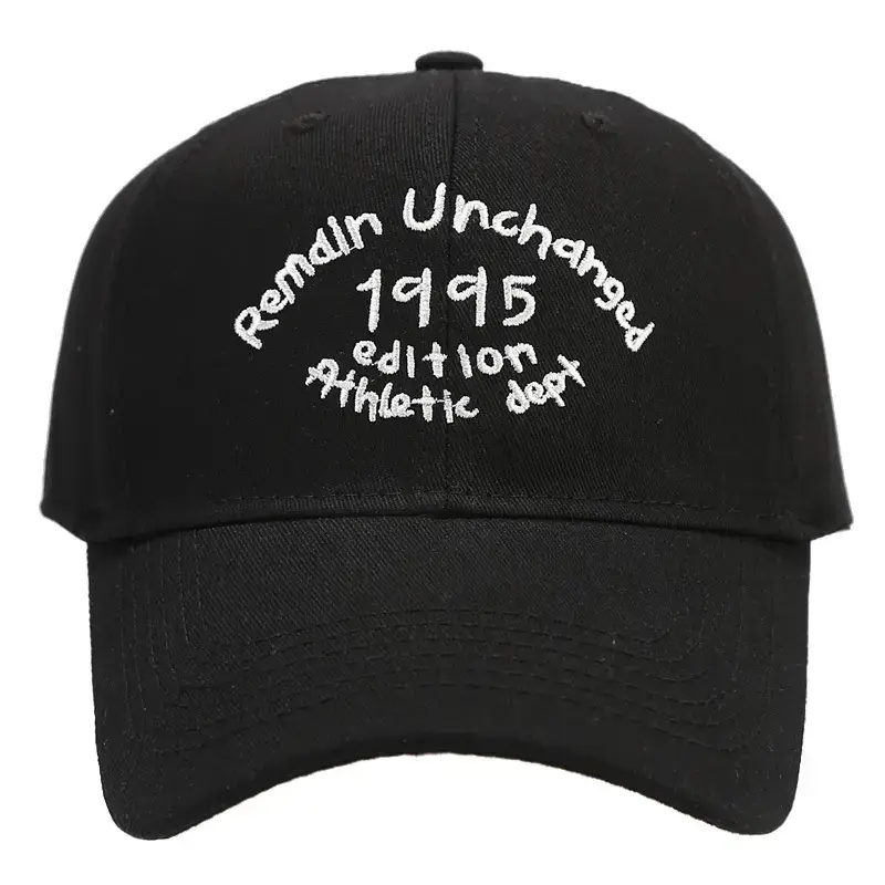 Men's Black Embroidered Peaked Baseball Cap with Curved Brim - Image 14