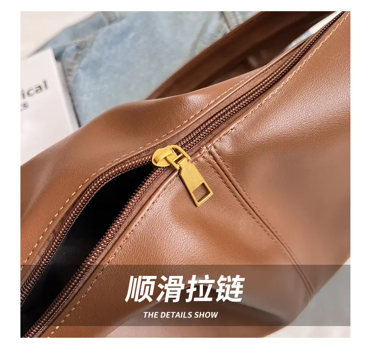 Brown Leather Shoulder Crossbody Bag Large Capacity 2026 — feature 14