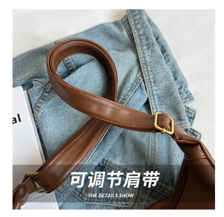 Brown Leather Shoulder Crossbody Bag Large Capacity 2026 — feature 15