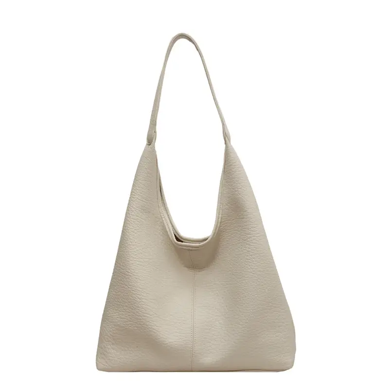 Women's Large Capacity Armpit Bag Brown Leather