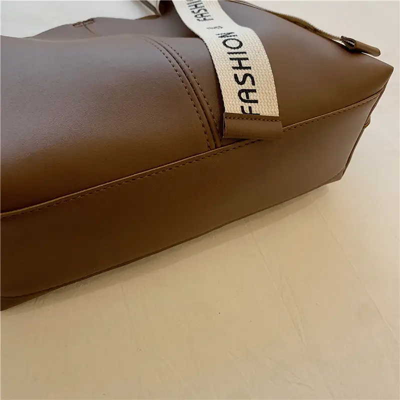 Women Brown Leather Shoulder Tote Bag Autumn Winter 2024 - Image 5