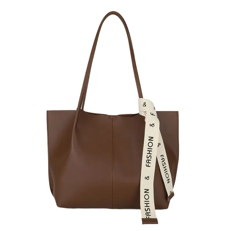 Women Brown Leather Shoulder Tote Bag Autumn Winter 2024 - Image 7