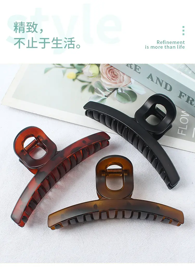 South Korea Large Curved Hair Grip Teeth Shark Clip — feature 4