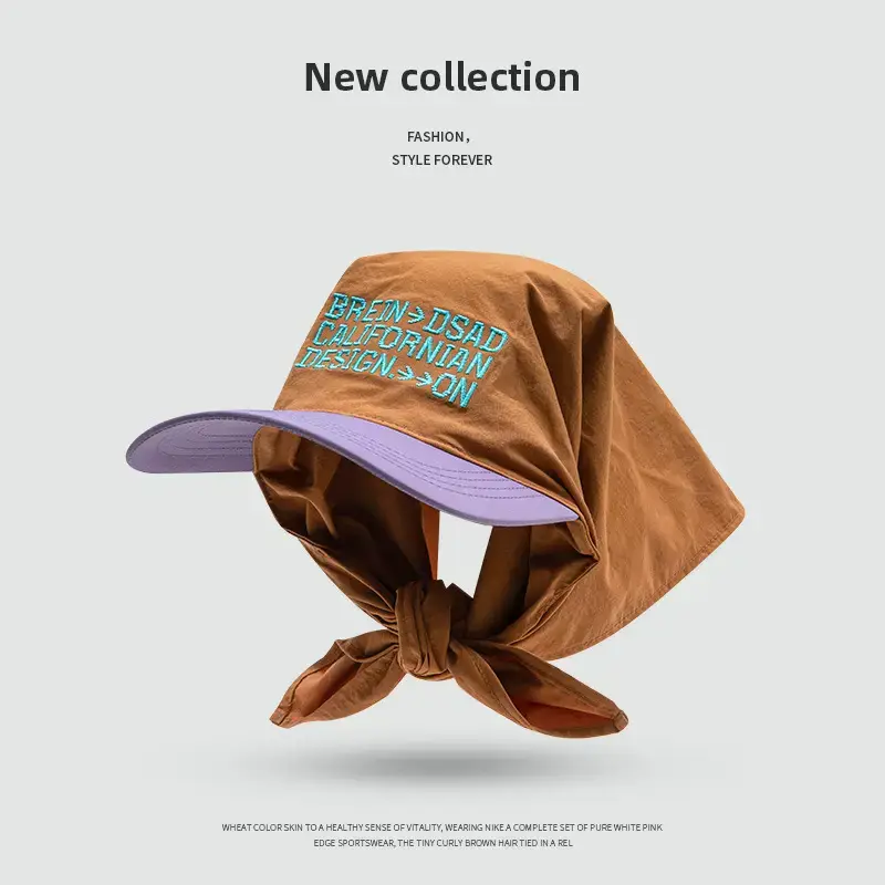 Spring Sunproof Peaked Cap with Embroidered Design
