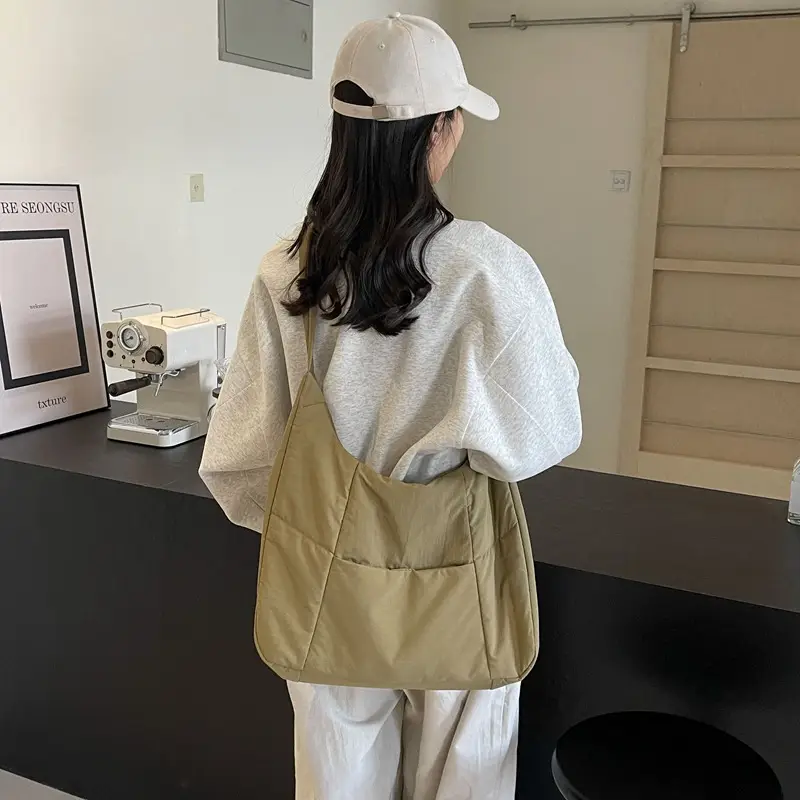 Women Crossbody Bag Olive Green Large Capacity Tote - Image 8