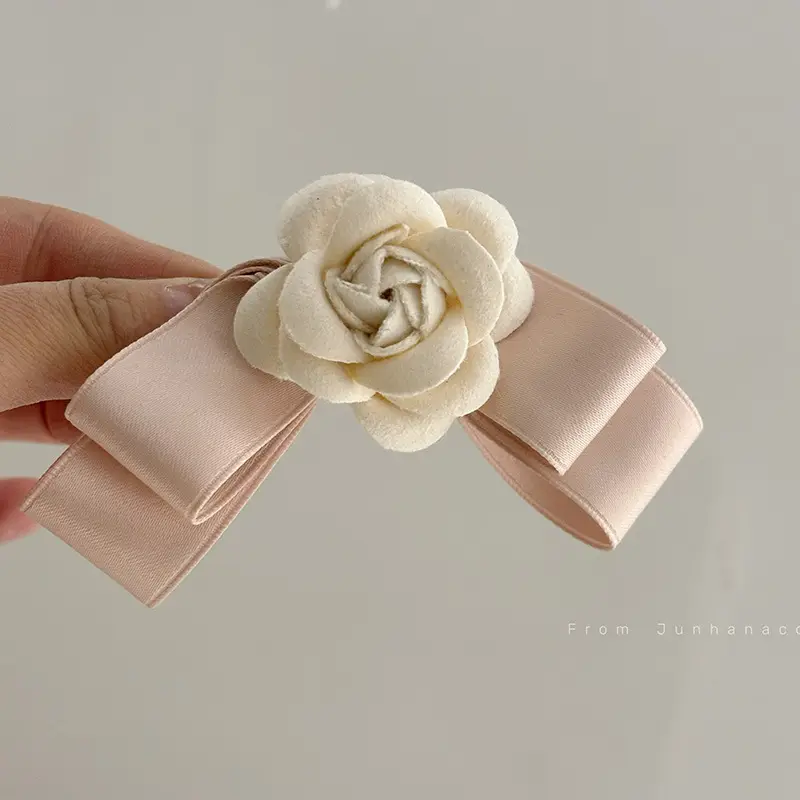 French Style Camellia Flower Hairpin Pink - Image 2