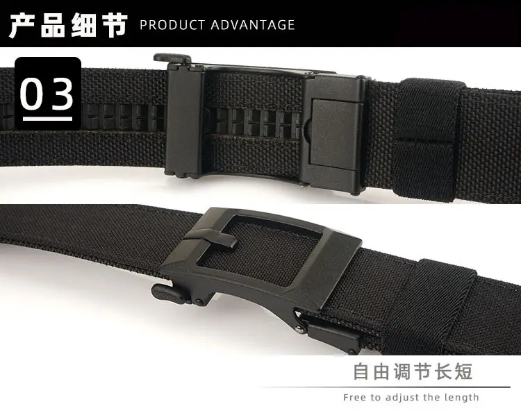 Men's Black Nylon Belt with Hardened Buckle — feature 9