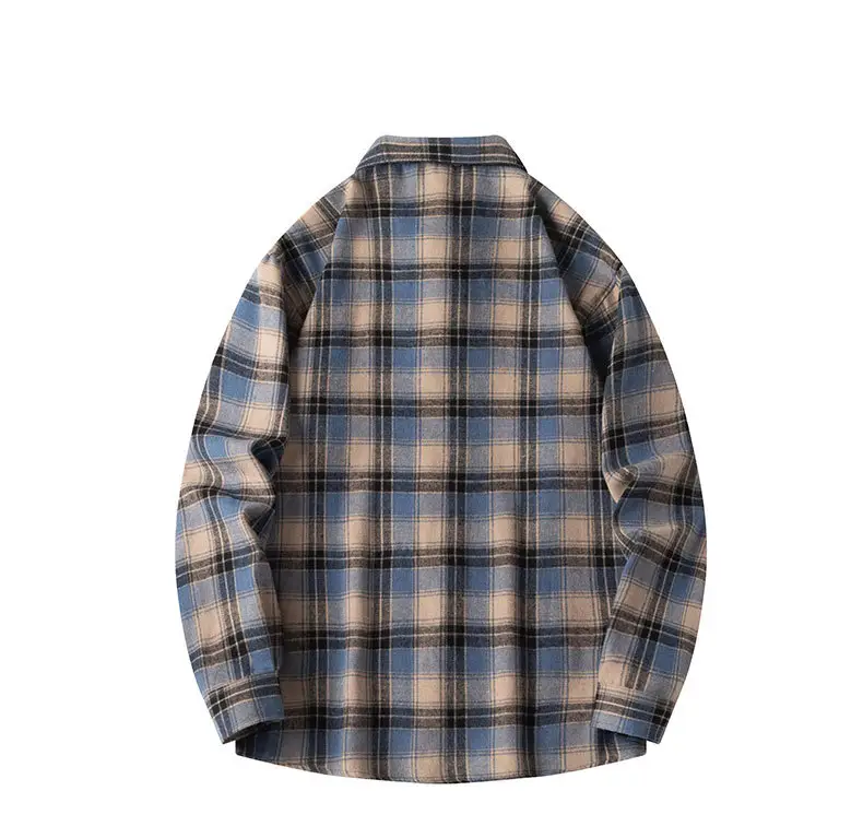 Men's Plaid Long Sleeve Jacket Spring Casual Top — feature 10