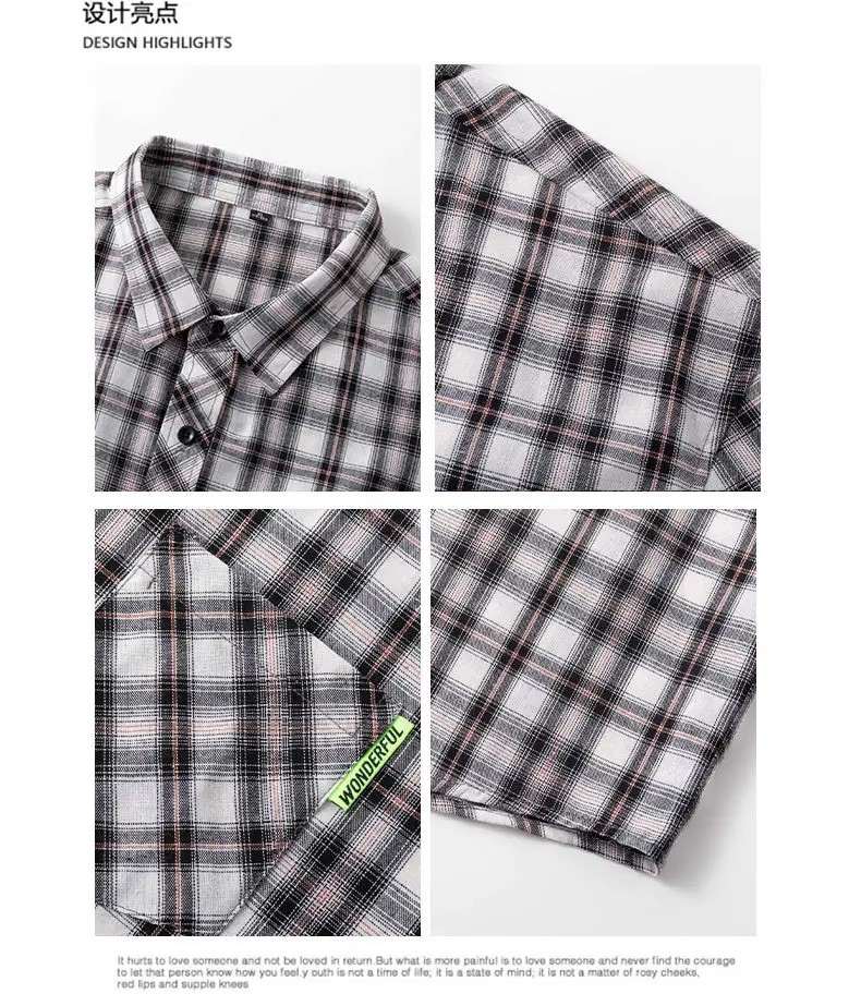 Men's Plaid Long Sleeve Jacket Spring Casual Top — feature 13