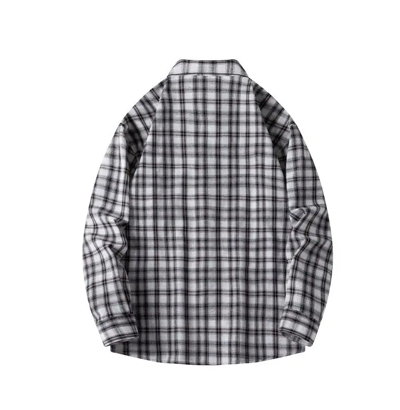 Men's Plaid Long Sleeve Jacket Spring Casual Top — feature 16
