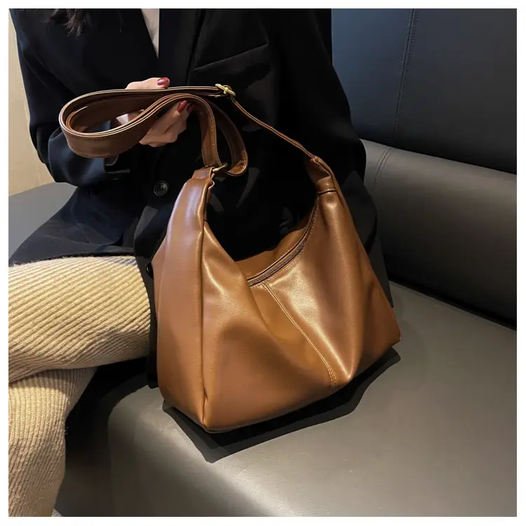 Brown Leather Shoulder Messenger Bag for Women — feature 21