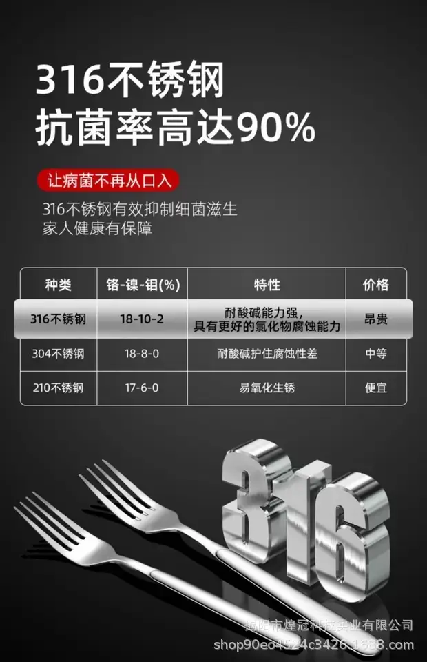 316 Stainless Steel Fork for Adults & Kids — feature 3