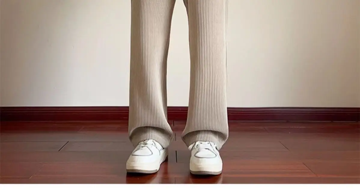 Men's Loose Straight Corduroy Pants White Plus Size — feature 11