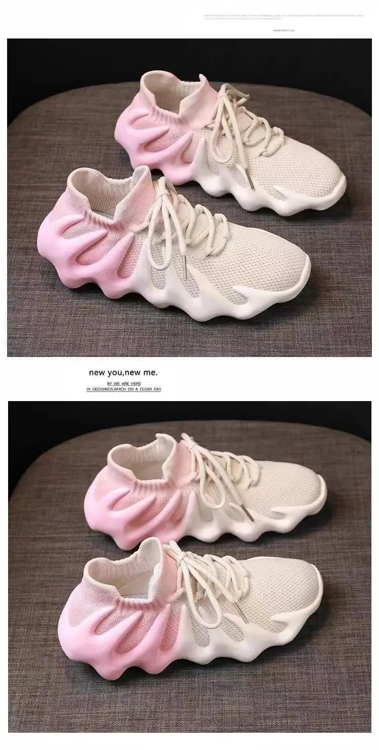 Women's 2024 Mesh Sneakers Pink White — feature 12