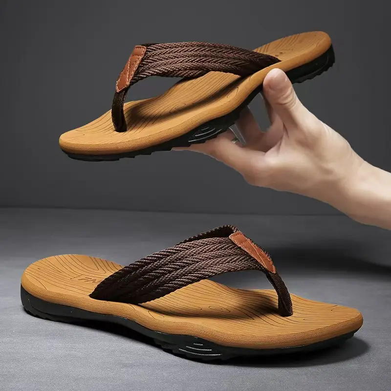 Men's flip-flops ins fashionable summer non-slip outdoor sandals Flip-Flops flip-flops men's net red sandals beach shoes men - Image 7