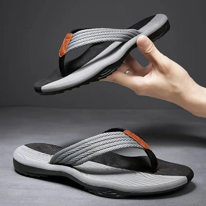 Men's flip-flops ins fashionable summer non-slip outdoor sandals Flip-Flops flip-flops men's net red sandals beach shoes men - Image 8