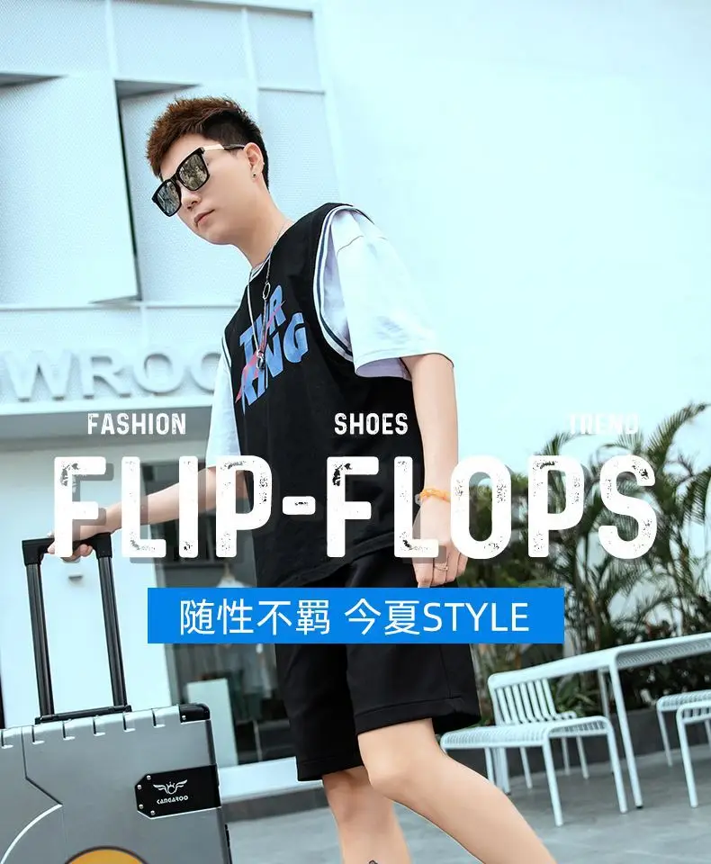 Men's flip-flops ins fashionable summer non-slip outdoor sandals Flip-Flops flip-flops men's net red sandals beach shoes men — feature 1