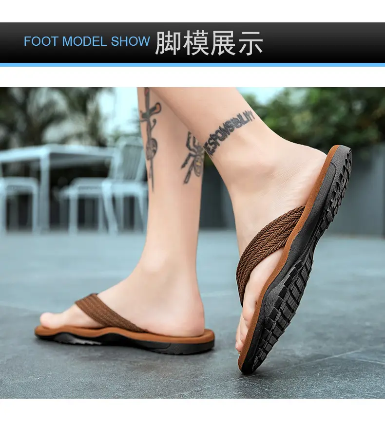 Men's flip-flops ins fashionable summer non-slip outdoor sandals Flip-Flops flip-flops men's net red sandals beach shoes men — feature 11