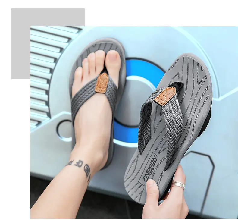 Men's flip-flops ins fashionable summer non-slip outdoor sandals Flip-Flops flip-flops men's net red sandals beach shoes men — feature 15
