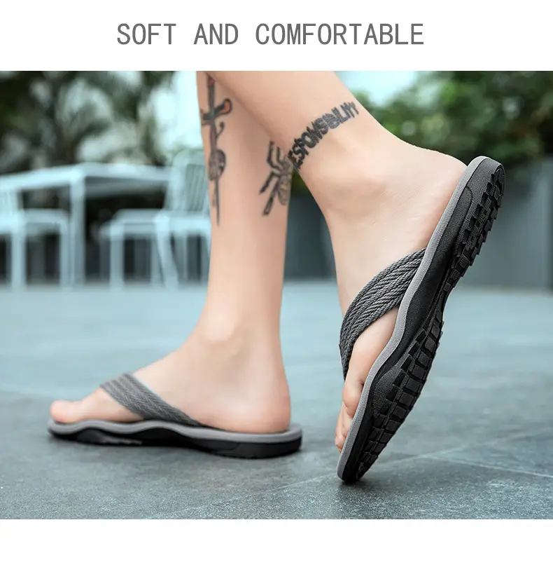 Men's flip-flops ins fashionable summer non-slip outdoor sandals Flip-Flops flip-flops men's net red sandals beach shoes men — feature 16