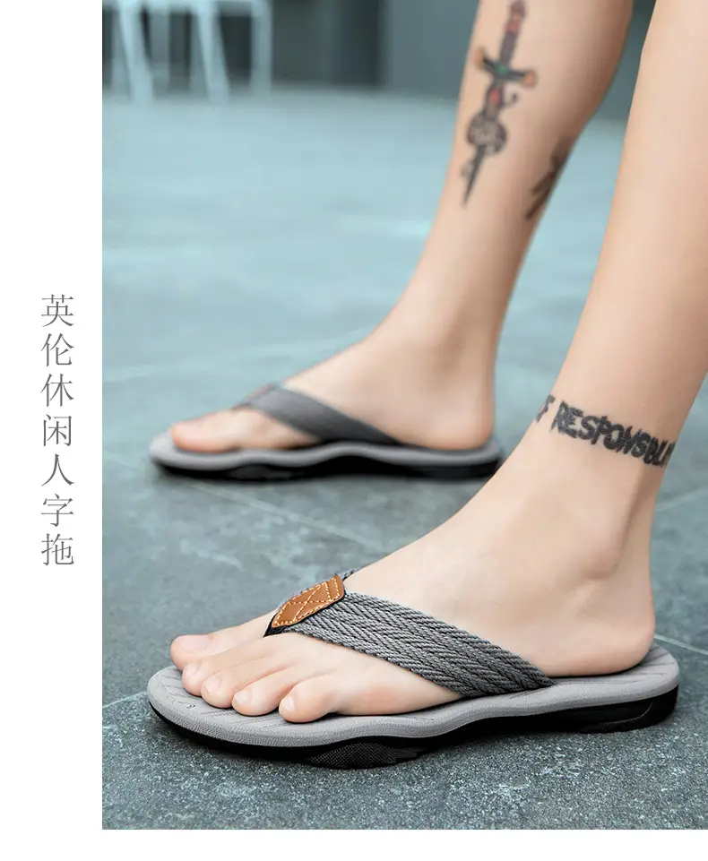 Men's flip-flops ins fashionable summer non-slip outdoor sandals Flip-Flops flip-flops men's net red sandals beach shoes men — feature 17