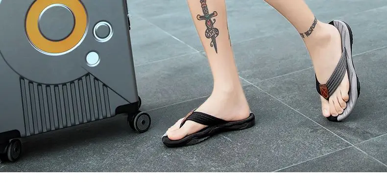 Men's flip-flops ins fashionable summer non-slip outdoor sandals Flip-Flops flip-flops men's net red sandals beach shoes men — feature 2