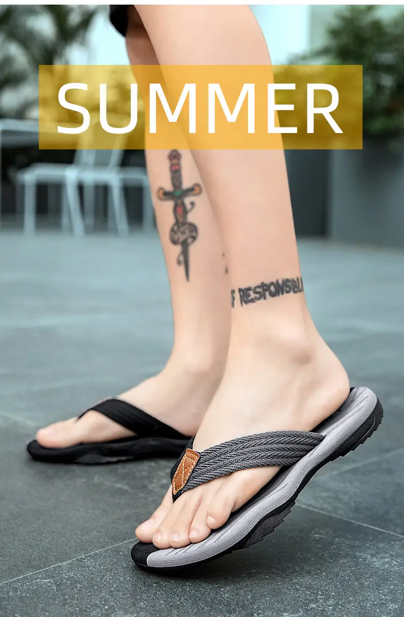 Men's flip-flops ins fashionable summer non-slip outdoor sandals Flip-Flops flip-flops men's net red sandals beach shoes men — feature 20