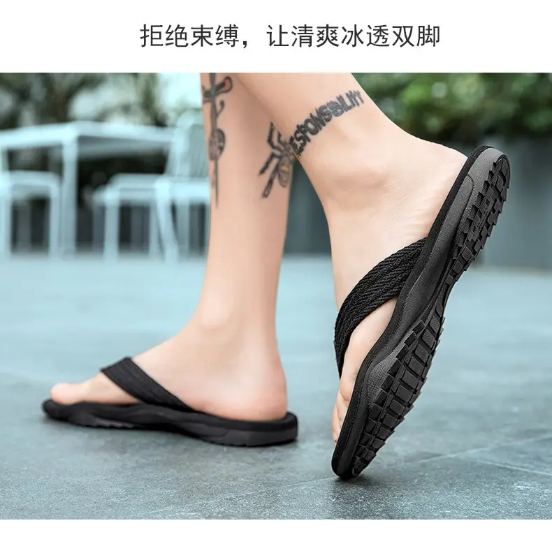 Men's flip-flops ins fashionable summer non-slip outdoor sandals Flip-Flops flip-flops men's net red sandals beach shoes men — feature 22