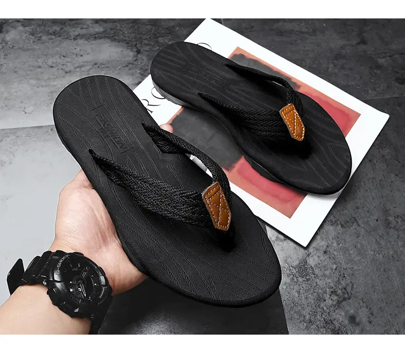 Men's flip-flops ins fashionable summer non-slip outdoor sandals Flip-Flops flip-flops men's net red sandals beach shoes men — feature 31