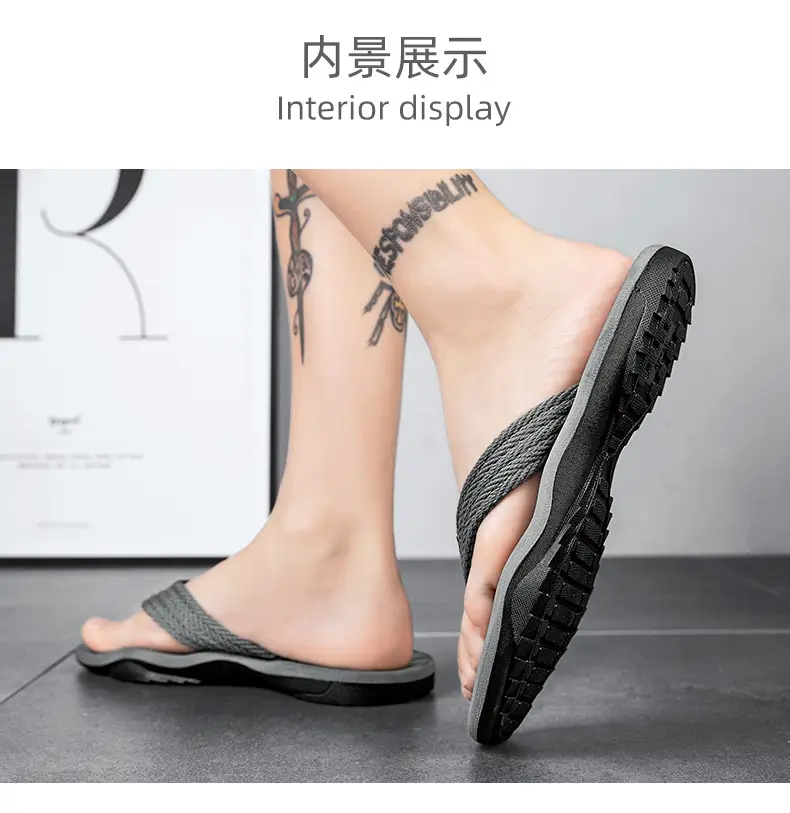 Men's flip-flops ins fashionable summer non-slip outdoor sandals Flip-Flops flip-flops men's net red sandals beach shoes men — feature 32