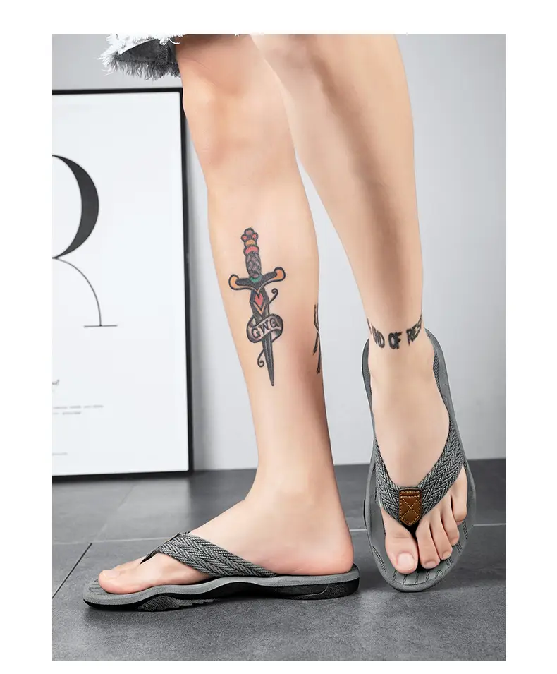 Men's flip-flops ins fashionable summer non-slip outdoor sandals Flip-Flops flip-flops men's net red sandals beach shoes men — feature 33