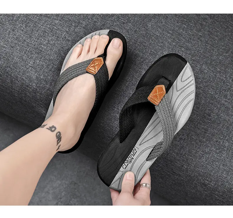 Men's flip-flops ins fashionable summer non-slip outdoor sandals Flip-Flops flip-flops men's net red sandals beach shoes men — feature 35