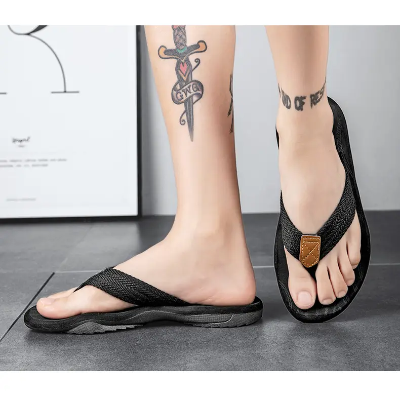 Men's flip-flops ins fashionable summer non-slip outdoor sandals Flip-Flops flip-flops men's net red sandals beach shoes men — feature 39