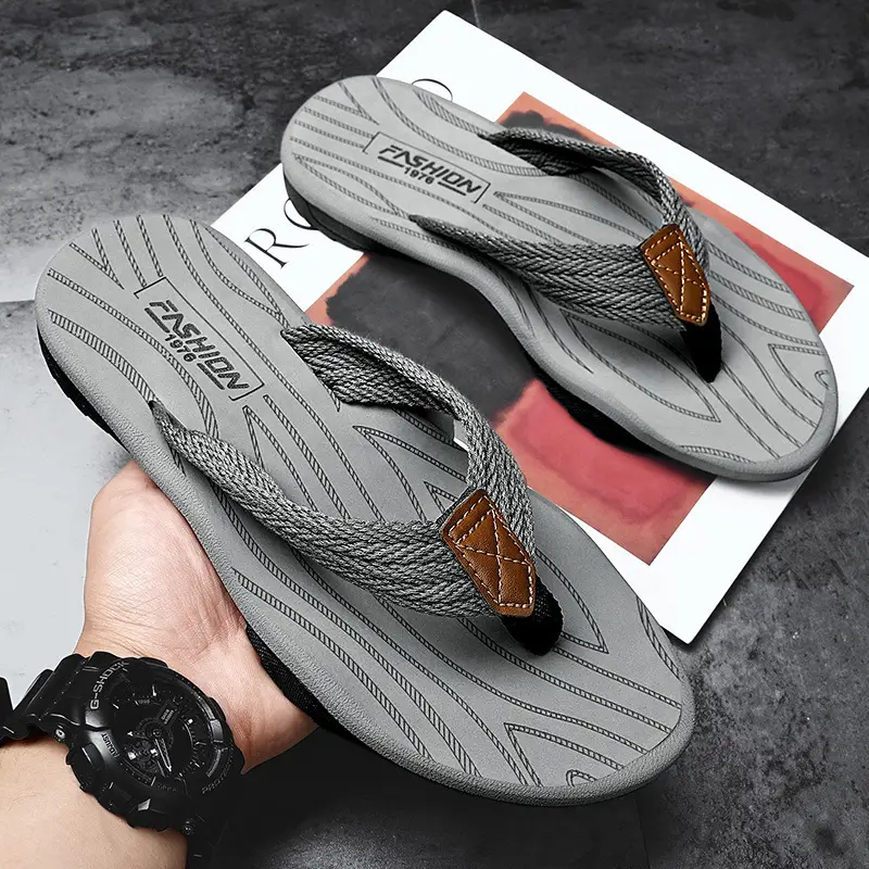Men's flip-flops ins fashionable summer non-slip outdoor sandals Flip-Flops flip-flops men's net red sandals beach shoes men - Image 2