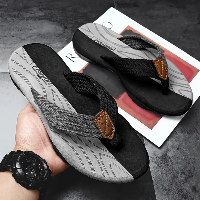 Men's flip-flops ins fashionable summer non-slip outdoor sandals Flip-Flops flip-flops men's net red sandals beach shoes men - Image 4