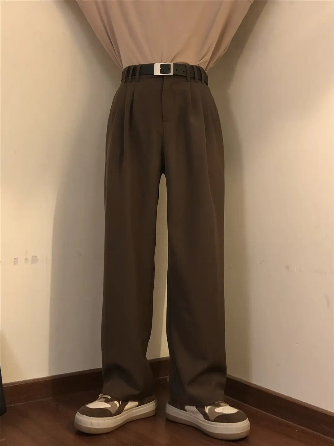 Men's Black American Retro Loose Straight Pants — feature 7