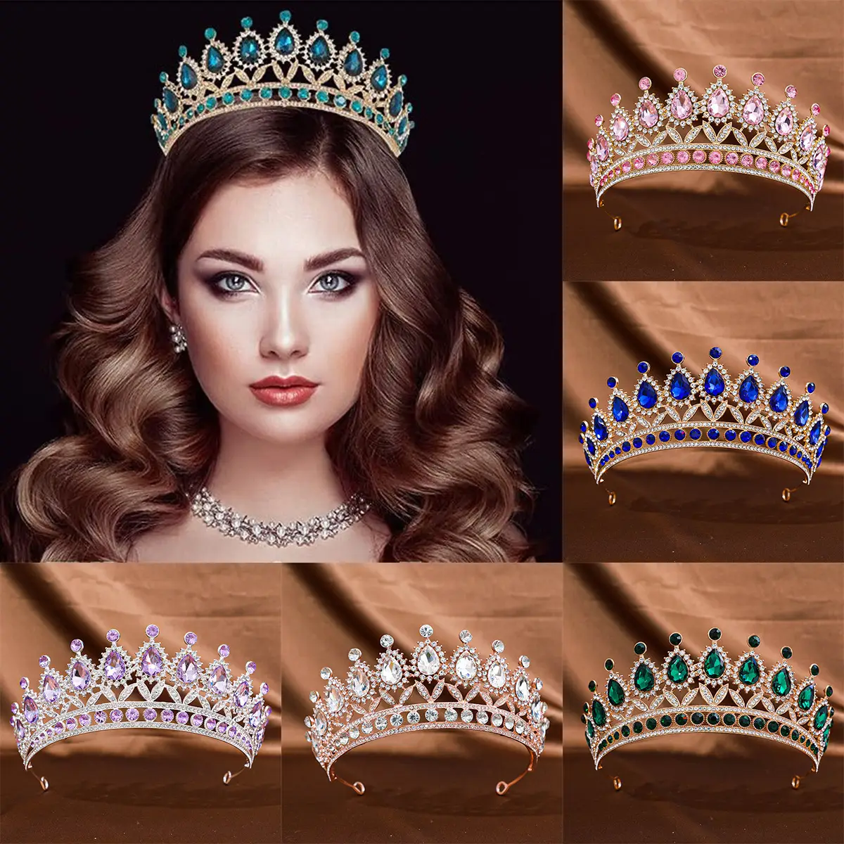 Purple Crystal Princess Crown Hair Accessory