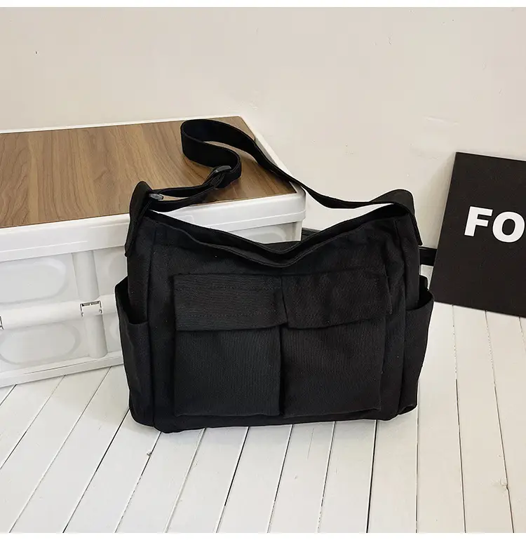 Green Canvas Crossbody Bag for Men Women Large Capacity — feature 18